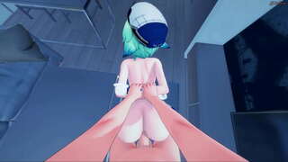 Le saccharose POV sexe en levrette, chevauche la bite de cow-girl, jusqu'à ce qu'elle obtient creampied.