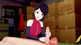 Đã Hoạt -- Sarada Giật tóc vàng titjoob và của Ninja