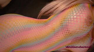 Peituda Loira Vagabunda Masturbates Coa Súa Longa Lollipop